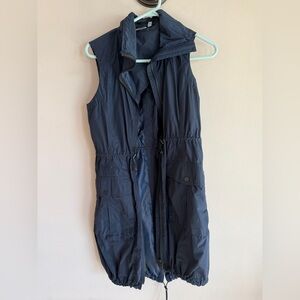 Athleta Dark Blue Hooded Vest ATHLETA CITY SLICKER VEST/TUNIC-
NAVY BLUE-XS